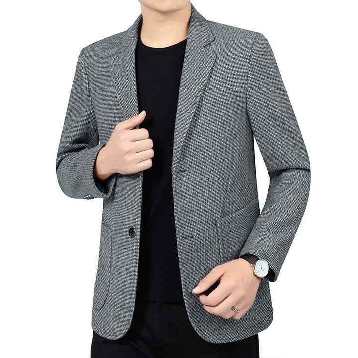 Herren Slim Fit Sakko mit feiner Struktur und klassischer Knopfleiste Drune