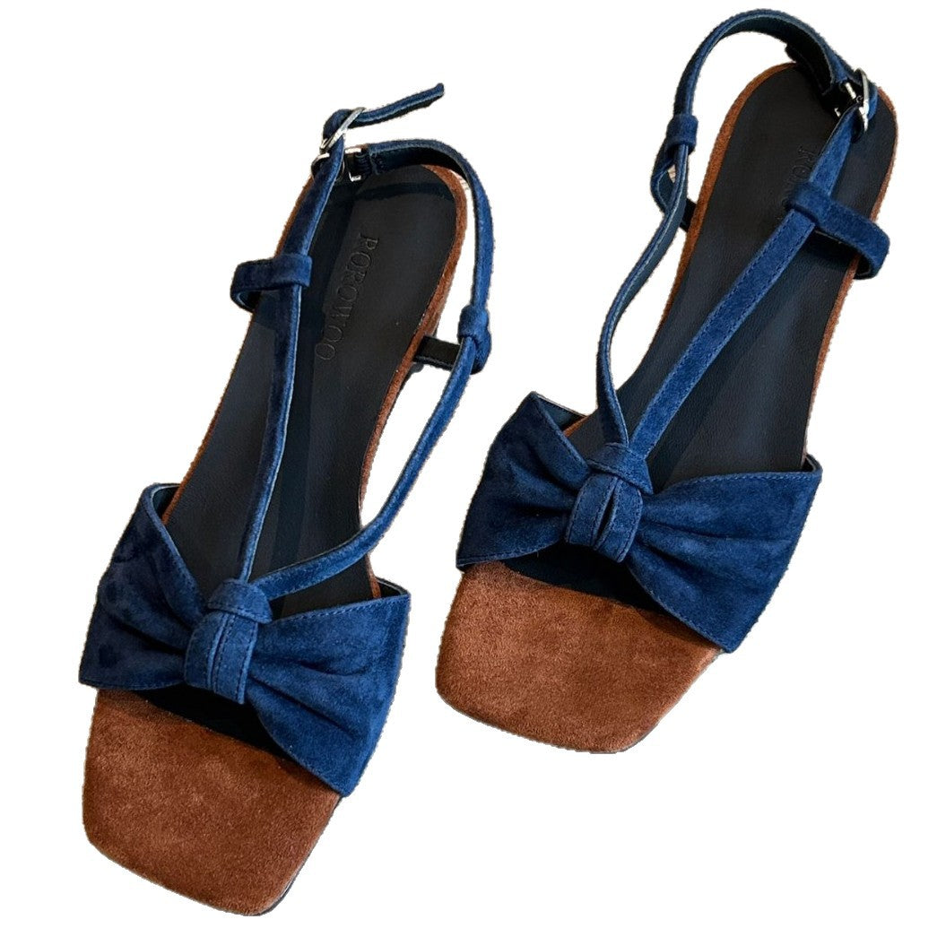 Damen Sandalen mit elegantem Schleifen-Design und komfortablem Blockabsatz Drune