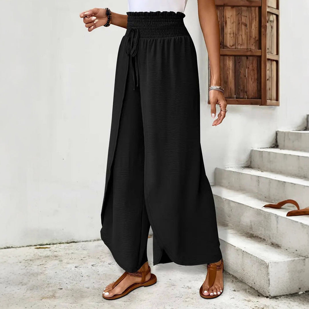 Damen Palazzo-Hose mit elastischem Bund und seitlichen Schlitzen Drune