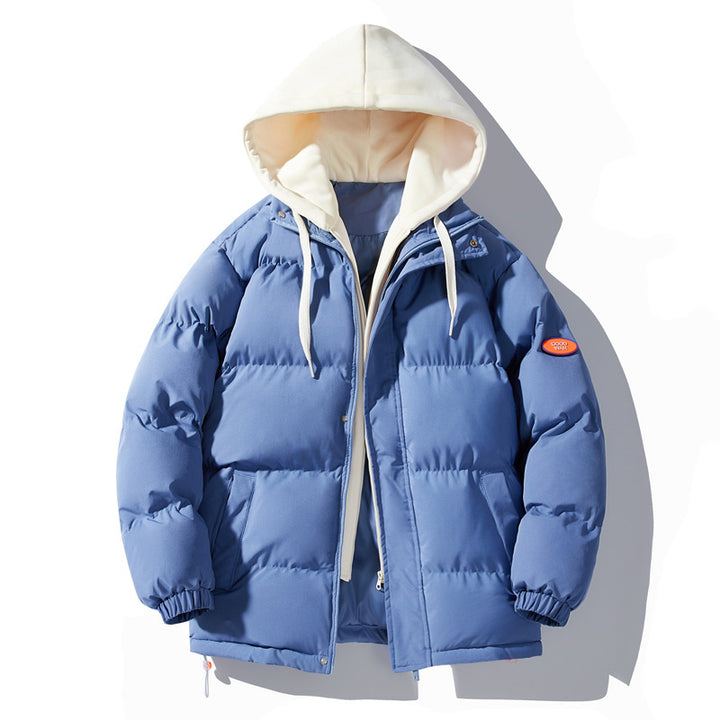 Herren gesteppte Winterjacke mit integriertem Kontrast-Kapuzeneinsatz und isolierender Thermofüllung Drune