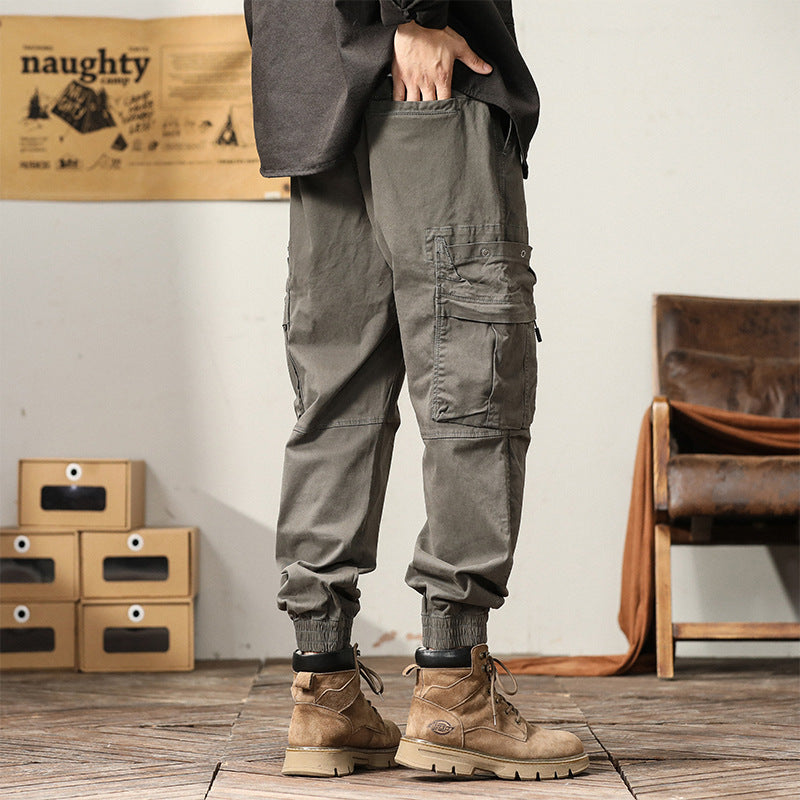 Herren Robust-Canvas Cargo-Jogger mit elastischem Komfortbund, Sicherheits-Pattentaschen und Knieabnähern Drune