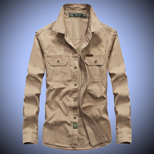 Herren Canvas-Overshirt mit Brustklappen und robustem Baumwollmix Drune
