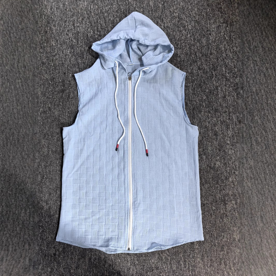 Herren Bequeme Ärmellose Zip-Up Hoodie Drune