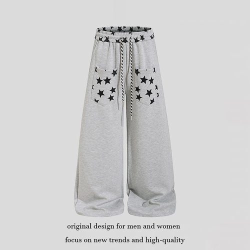 Damen Extraweite Palazzo-Sweathose mit Komfortbund, Kordelzug und Sternapplikation Drune