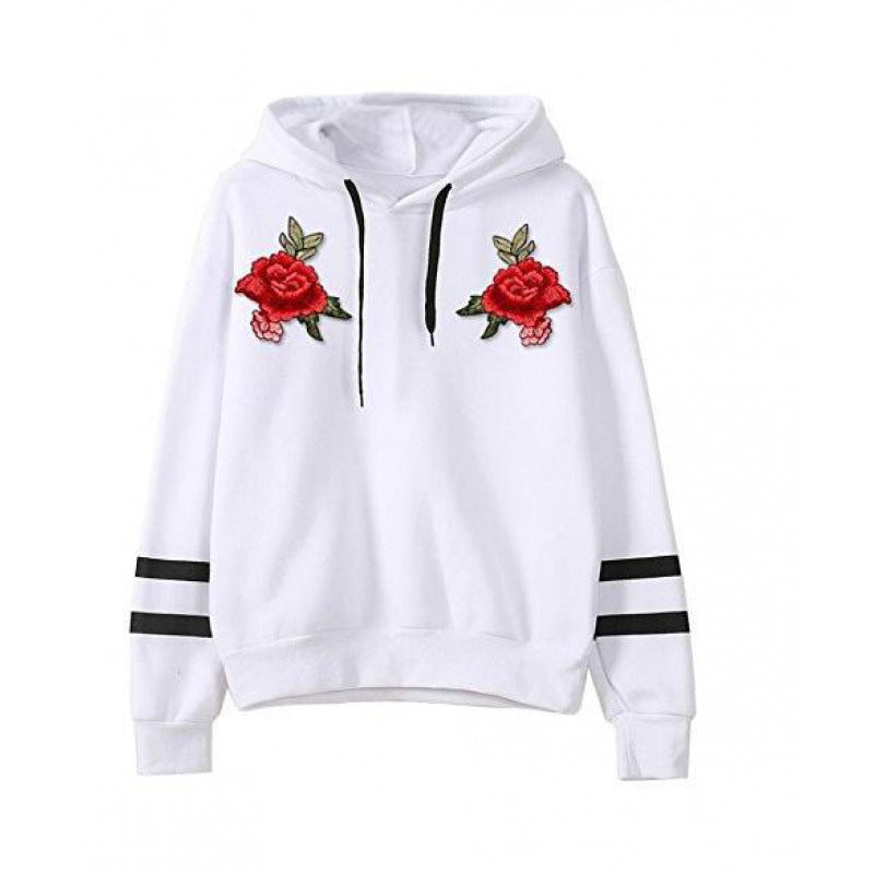 Damen Sweatshirt mit hochqualitativen Rosenstickereien Drune