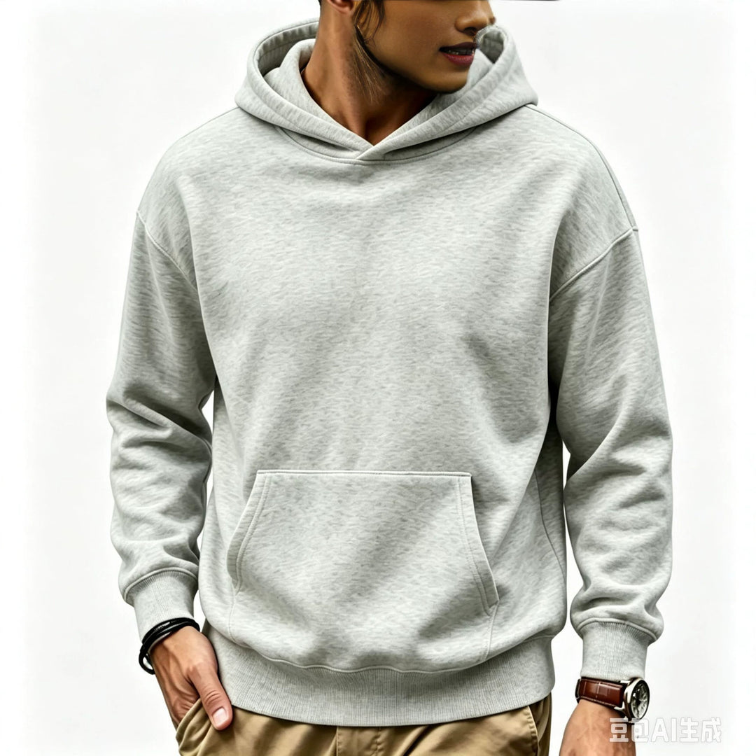 Unisex Oversize-Kapuzenpullover mit Kängurutasche, Raglanärmeln und gerippten Bündchen Drune