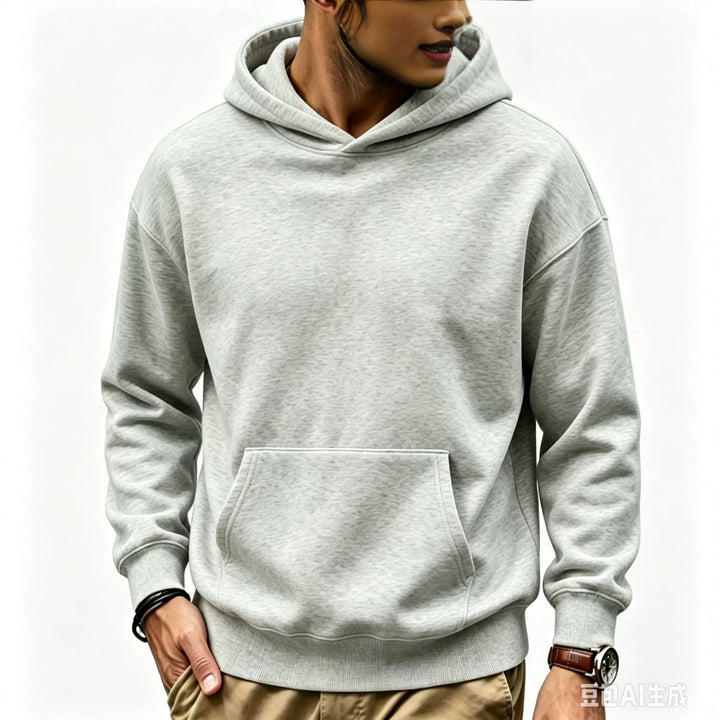 Unisex Oversize-Kapuzenpullover mit Kängurutasche, Raglanärmeln und gerippten Bündchen Drune