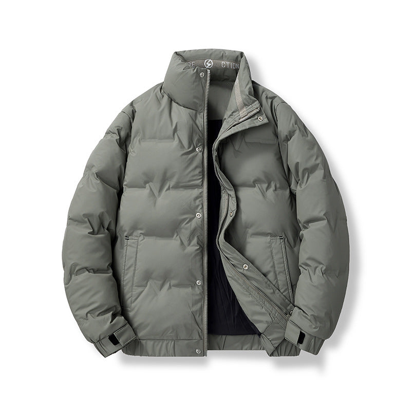 Herren wattierte Steppjacke mit hohem Stehkragen und verdeckter Reißverschluss-Front Drune