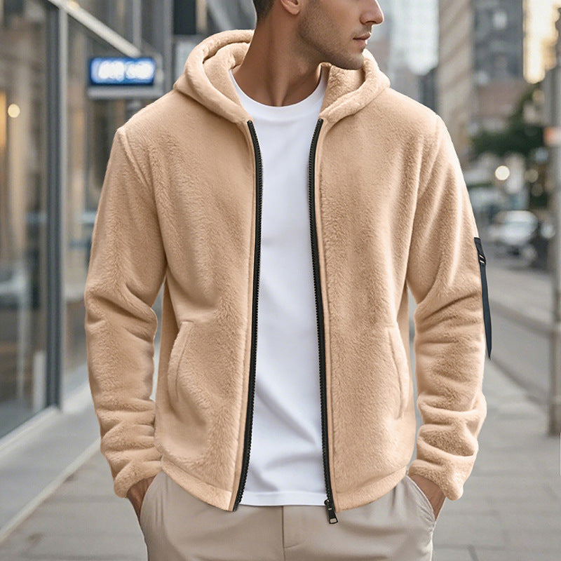 Herren Fleecejacke mit Kapuze und praktischen Reißverschlusstaschen Drune