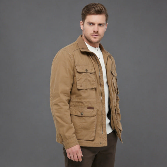 Herren Utility-Fieldjacke mit mehreren Pattentaschen und verstellbarer Taille Drune