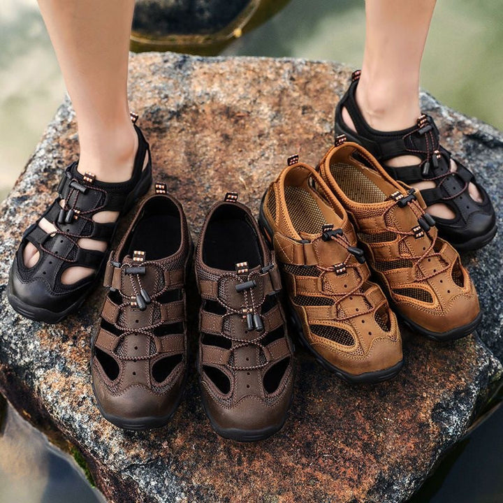 Herren Sportliche Sandalen mit atmungsaktiver Oberflächenstruktur und rutschfester Sohle Drune