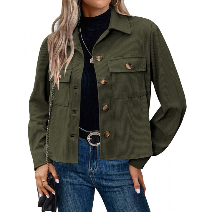 Damen modische Overshirt-Jacke mit strukturiertem Stoff Drune