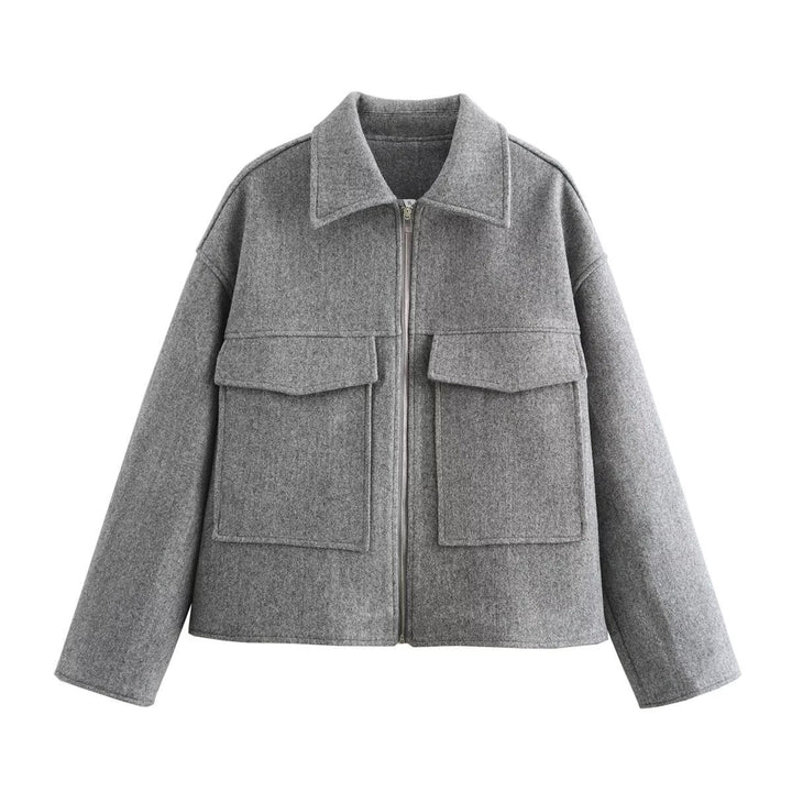 Damen modische Übergangsjacke mit praktischen Taschen Drune