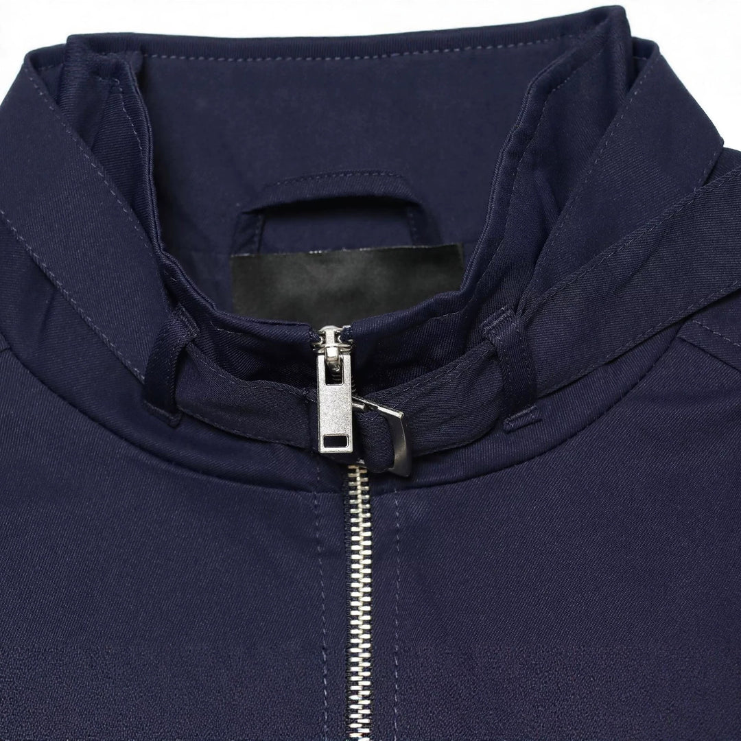 Damen Kurzer Nylon-Blouson mit hohem Stehkragen und gerafften Ballonärmeln Drune