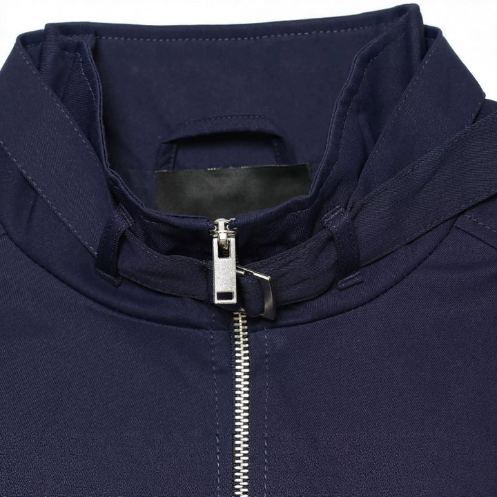 Damen Kurzer Nylon-Blouson mit hohem Stehkragen und gerafften Ballonärmeln Drune