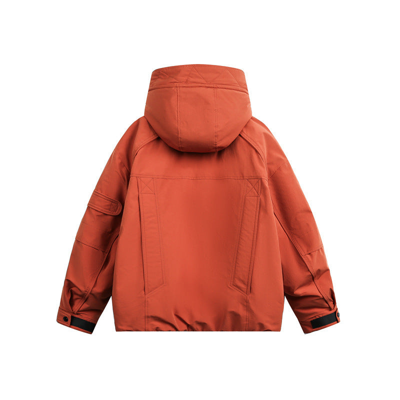 Herren technische Outdoorjacke mit verstellbarer Kapuze und Utility-Taschen Drune