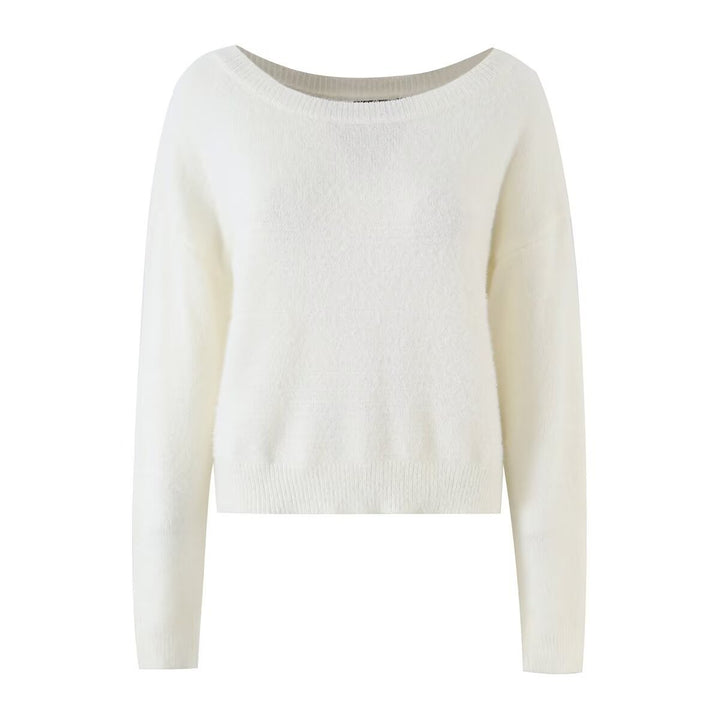 Damen Kuschelweicher Oversize-Pullover mit weitem U‑Boot‑Ausschnitt Drune