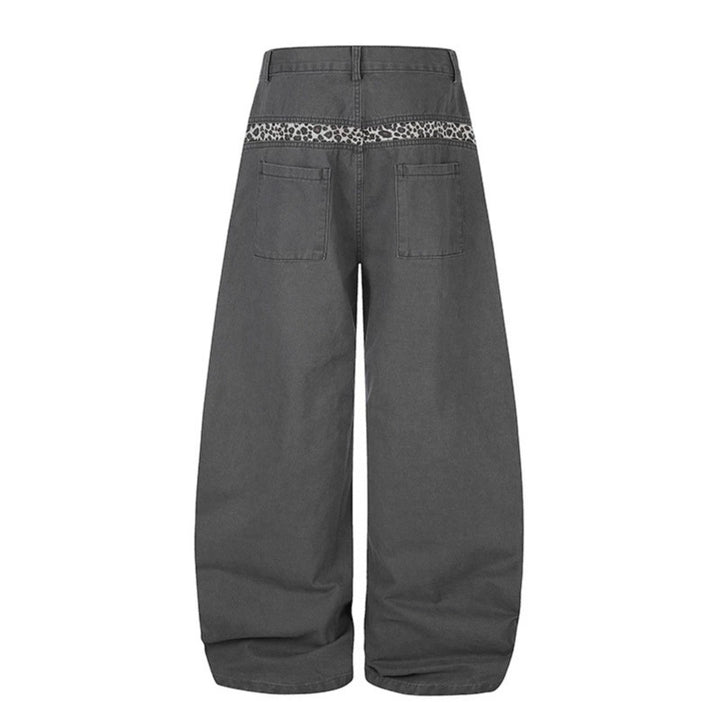 Damen Extraweite Palazzohose mit hoher Taille, Cargo‑Taschen und dekorativem Schlüsselanhänger Drune