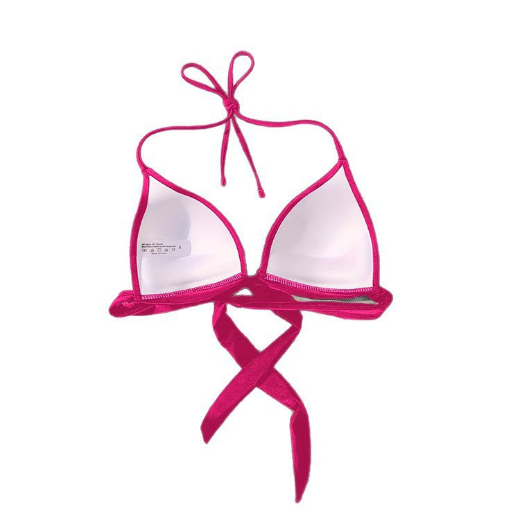 Damen Triangel-Bikini-Oberteil mit verstellbarem Halter und elegantem Wickeldetail Drune