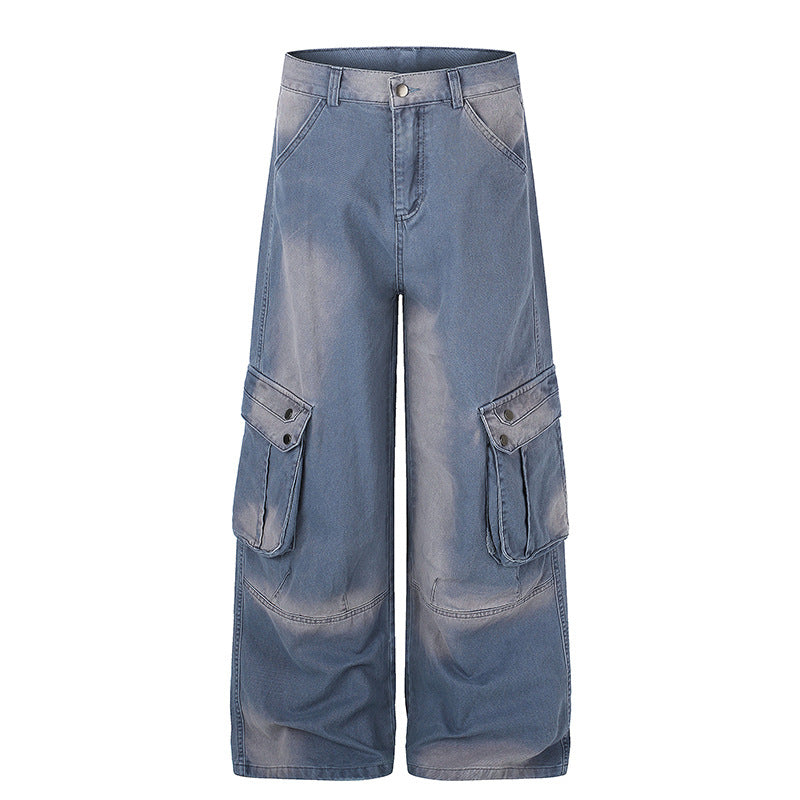 Damen Weite Cargo-Denim-Culotte mit Utility-Taschen Drune