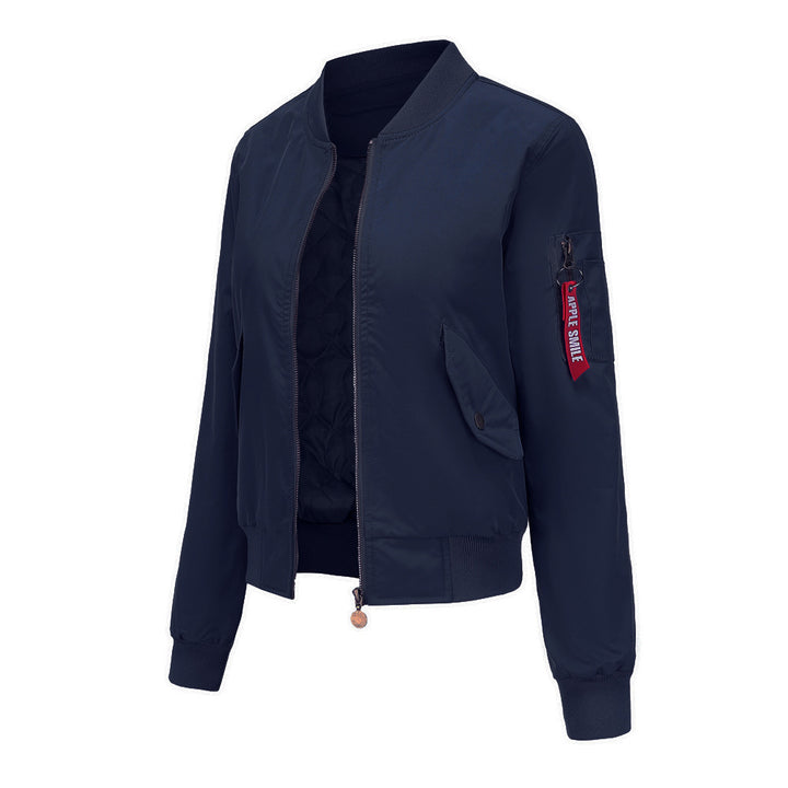 Damen sportliche Bomberjacke mit praktischen Taschen Drune