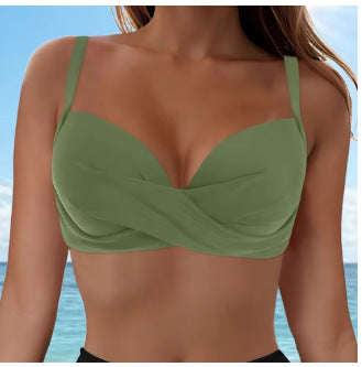 Damen Elegantes Bikinioberteil mit Wickeldesign Drune