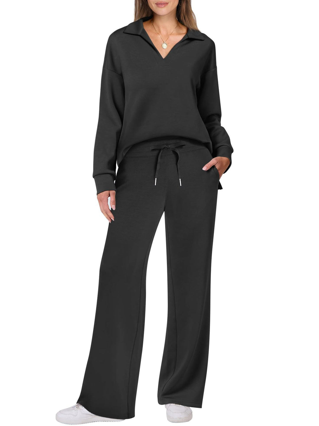 Damen Elegante Sportliche Freizeitgarnitur mit weitem Schnitt Drune