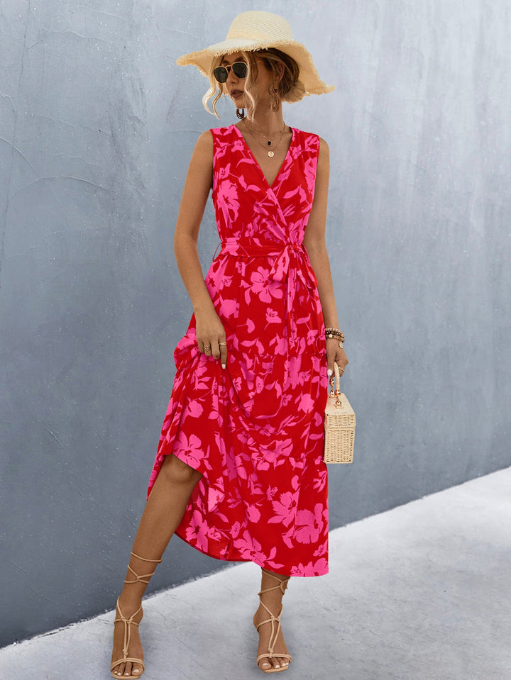 Damen Wickelkleid mit floralem Muster und eleganter Raffung Drune