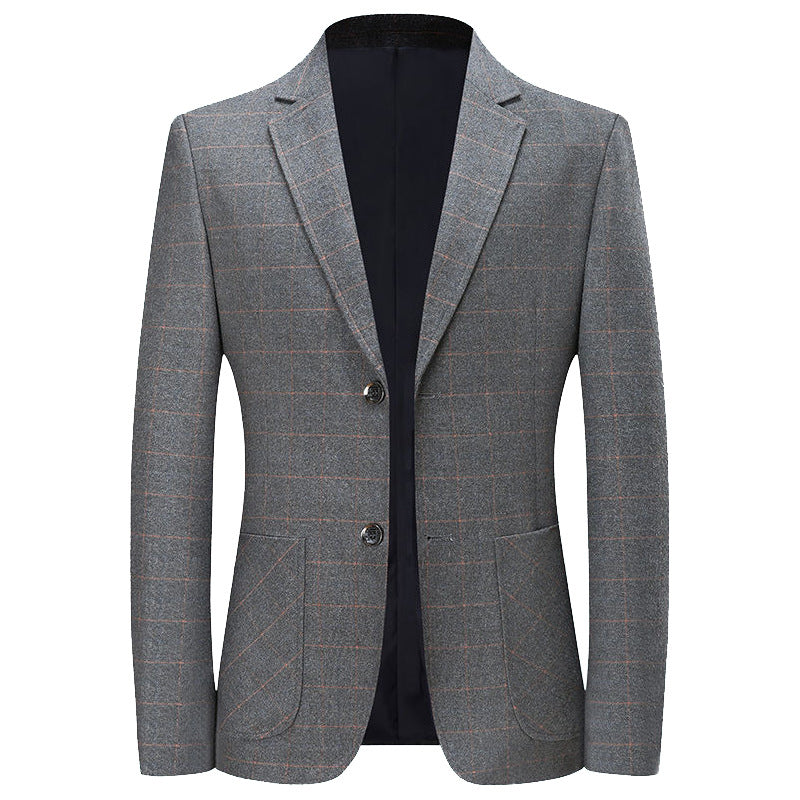 Herren Kariertes Slim-Fit Sakko aus Wollmischung Drune
