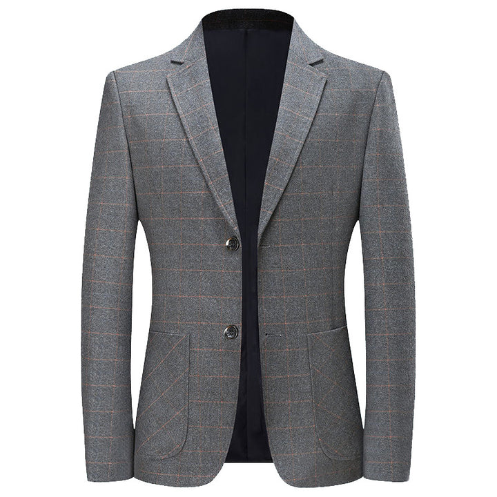Herren Kariertes Slim-Fit Sakko aus Wollmischung Drune