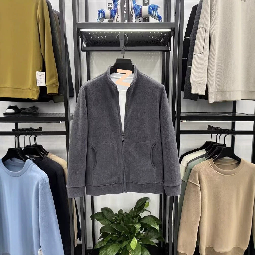 Herren Fleecejacke mit Stehkragen und Reißverschluss Drune