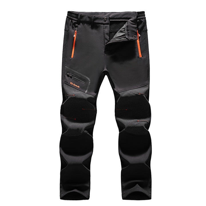 Herren Softshell-Outdoorhose mit verstärkten Kniepatches, elastischem Bund und wasserabweisender Membran Drune
