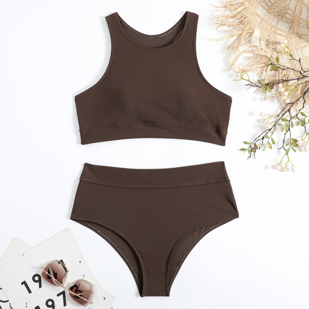 Damen Sport-Bikini-Set mit hohem Bund und Racerback Drune