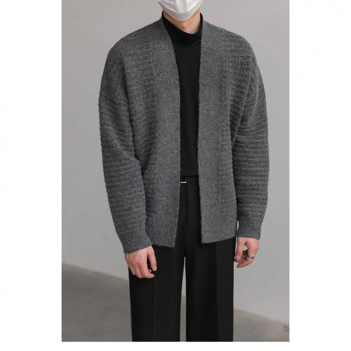 Herren lässiger Strickcardigan mit modernem Design und strukturierter Oberfläche Drune