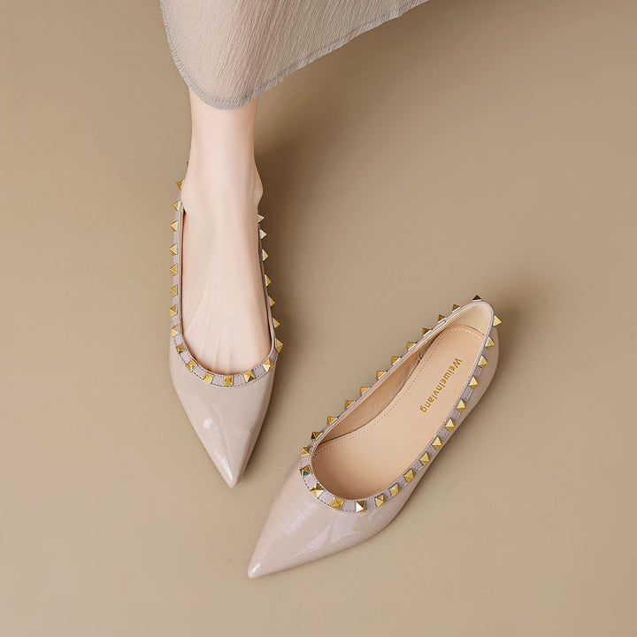 Damen Ballerinas mit Nietenverzierung Drune