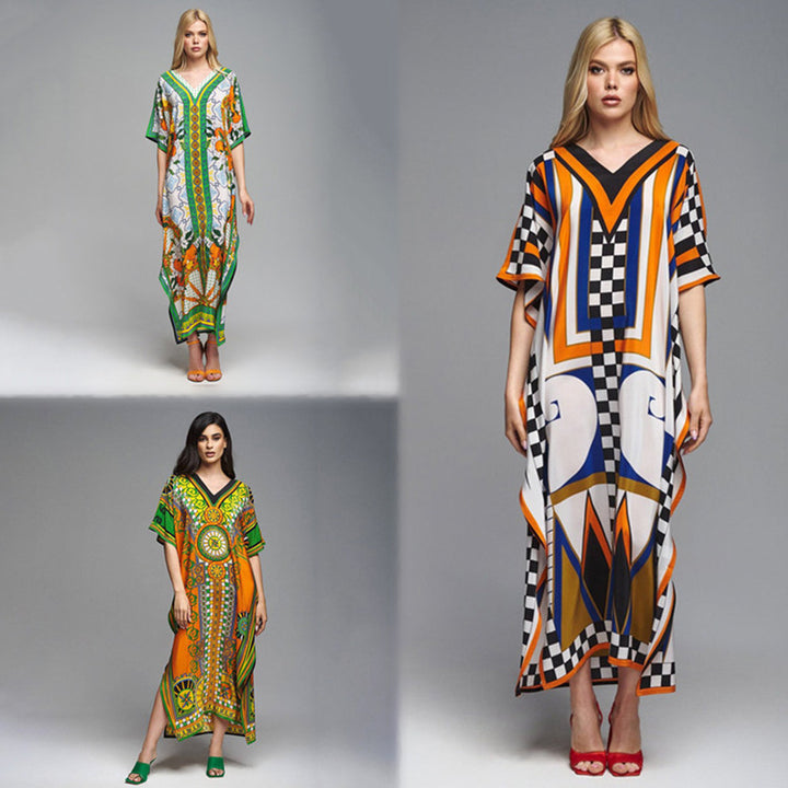 Damen Kaftan mit kunstvollem Muster und frischem Design Drune