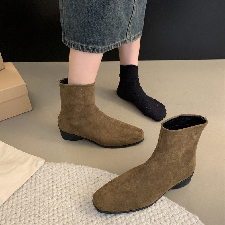 Damen Modische Wildleder Stiefeletten Drune