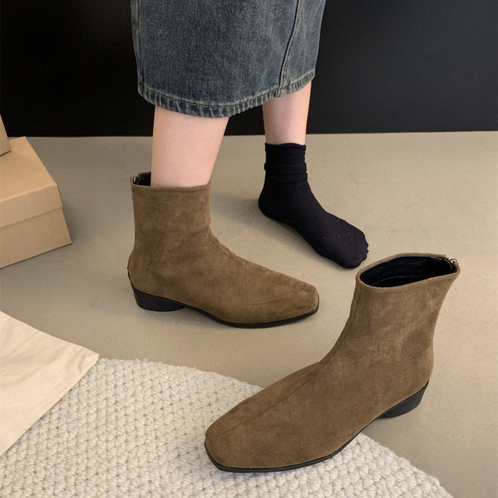 Damen Modische Wildleder Stiefeletten Drune