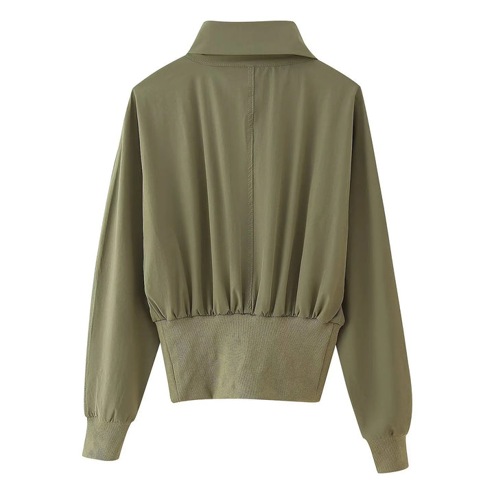 Damen Übergangsjacke mit modernem asymmetrischem Reißverschluss und hohen Kragen Drune