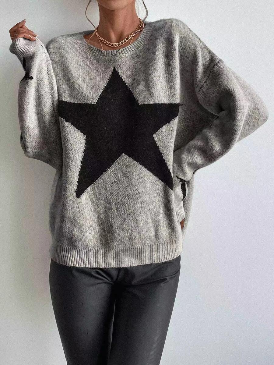 Drune Big Stars Pullover Rundhals Sweatshirt