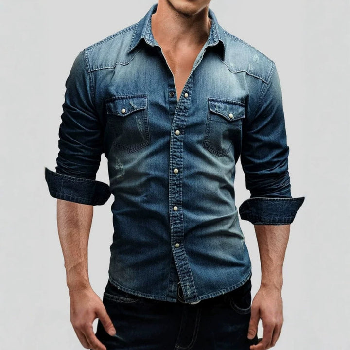 Herren Klassisches Denim Hemd