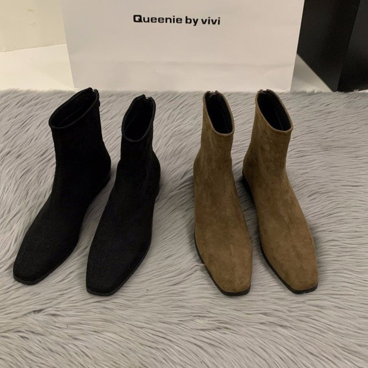 Damen Elegante Ankle-Boots aus Kunstleder Drune