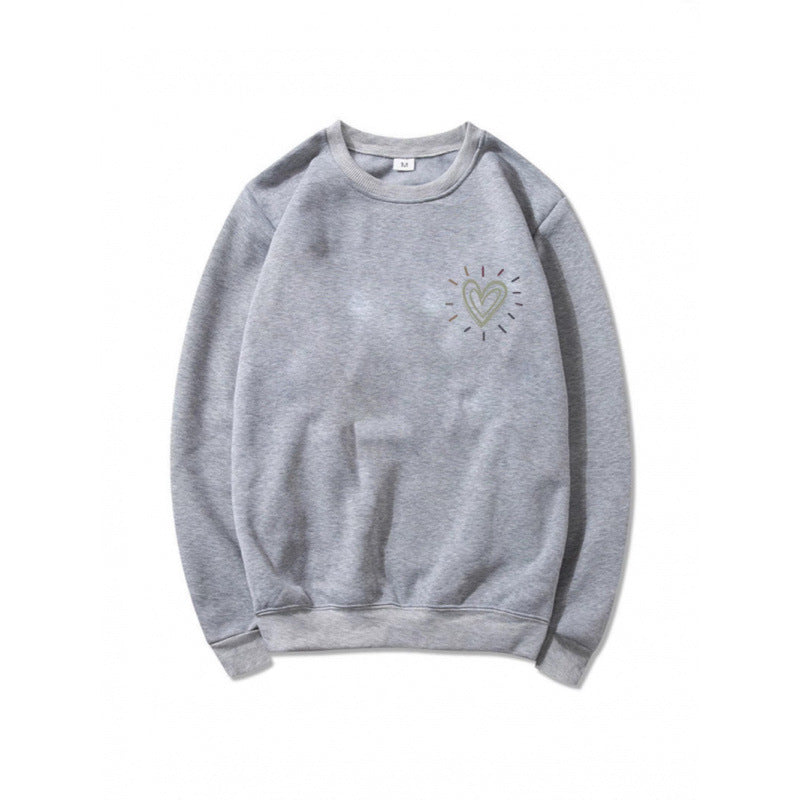 Damen Bequemer Sweatshirt mit Herzmotiv Drune