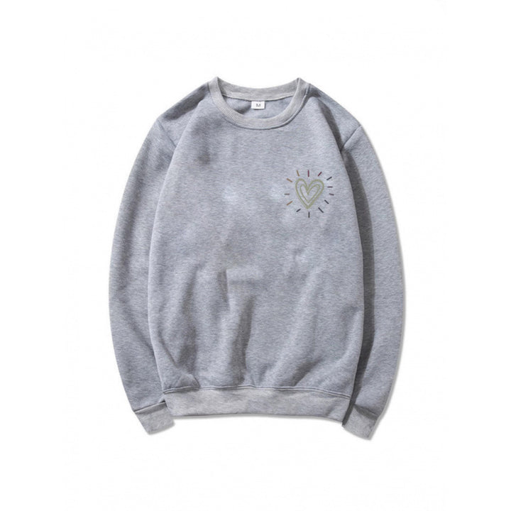 Damen Bequemer Sweatshirt mit Herzmotiv Drune