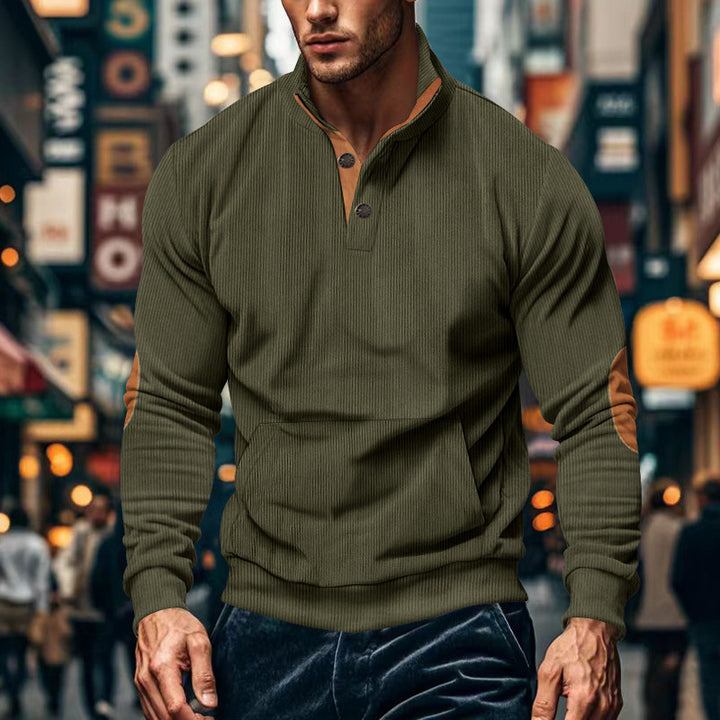 Herren stilvolles Langarm Kapuzenshirt mit modernem Strukturdesign und eleganten Akzenten Drune