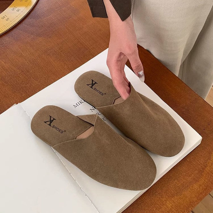Damen Komfortable Slipper aus hochwertigem Wildleder Drune