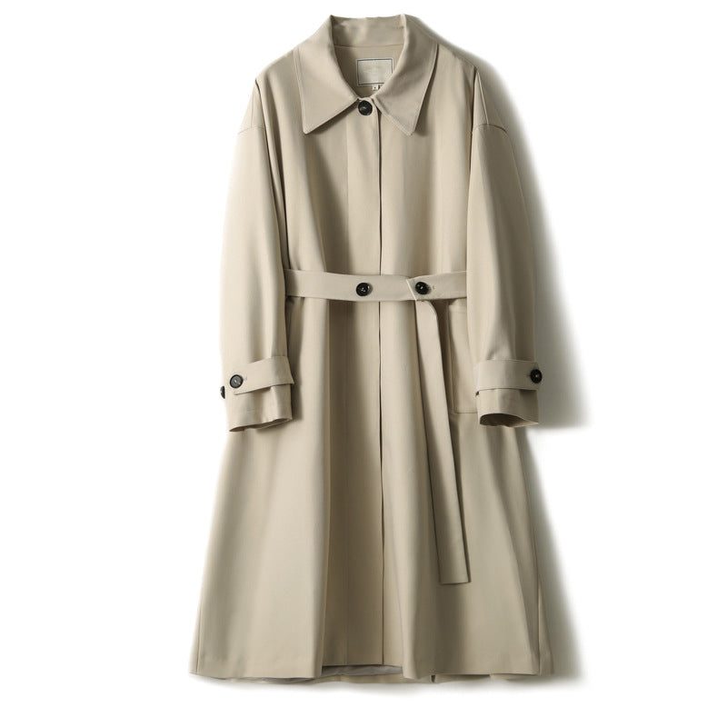 Damen Wasserabweisender A‑Linien‑Trenchcoat mit Bindegürtel und verdeckter Knopfleiste Drune