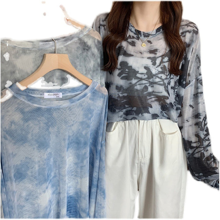 Damen lässiges Oversized-Shirt mit modernem Muster Drune