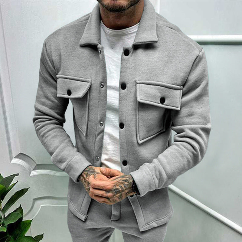 Herren lässige Overshirtjacke mit großen Brusttaschen und modernem Design Drune