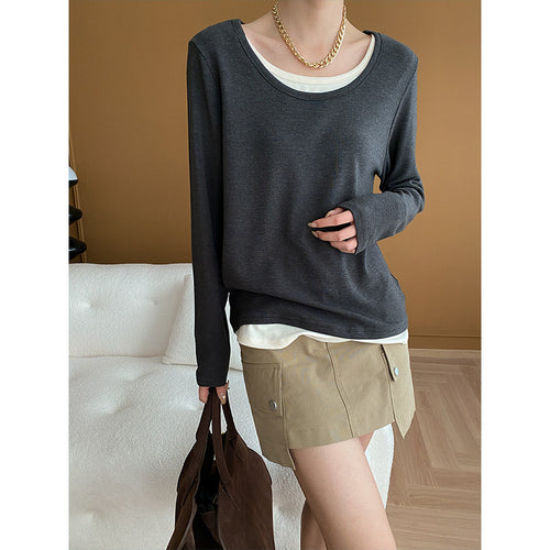 Damen Langarmshirt mit weitem Halsausschnitt Drune
